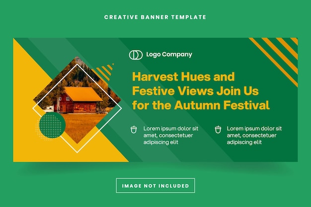 Autumn festival banner design template vector