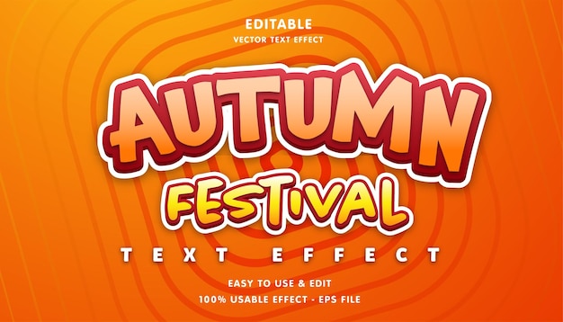 Effetto di testo modificabile del festival autunnale con uno stile moderno e semplice