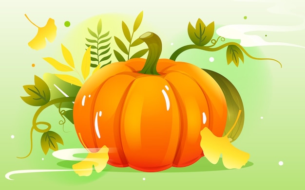 Autumn festival, harvest season, character harvest pumpkin, vector illustration
