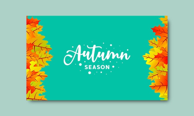 autumn flat design banner template