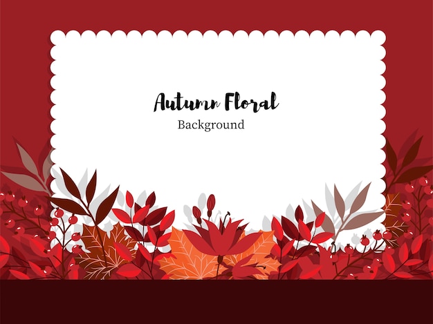 Autumn floral background with autumn leaves