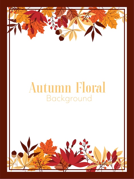 Vector autumn floral background.