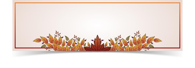 Autumn floral paper cut background with leaves and frame pastel colorful design