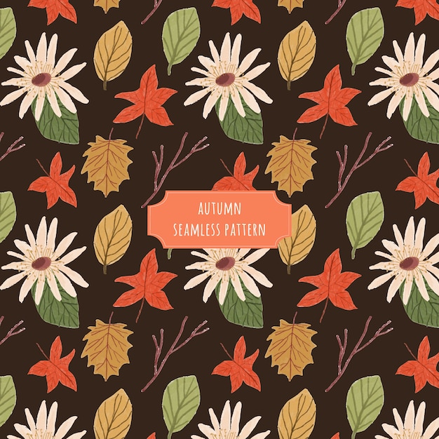 Vector autumn floral seamless pattern