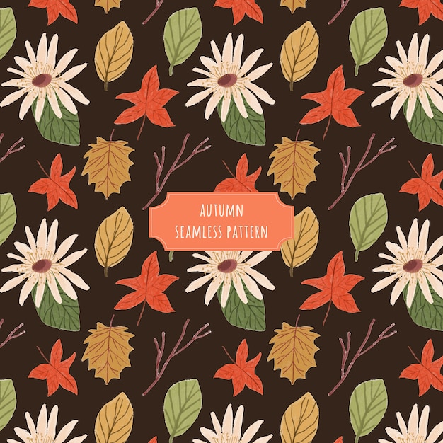 Autumn floral seamless pattern