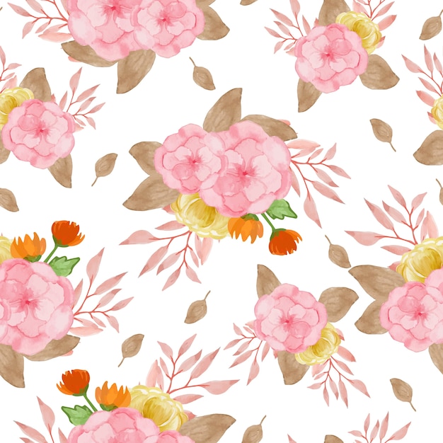 Autumn floral seamless pattern