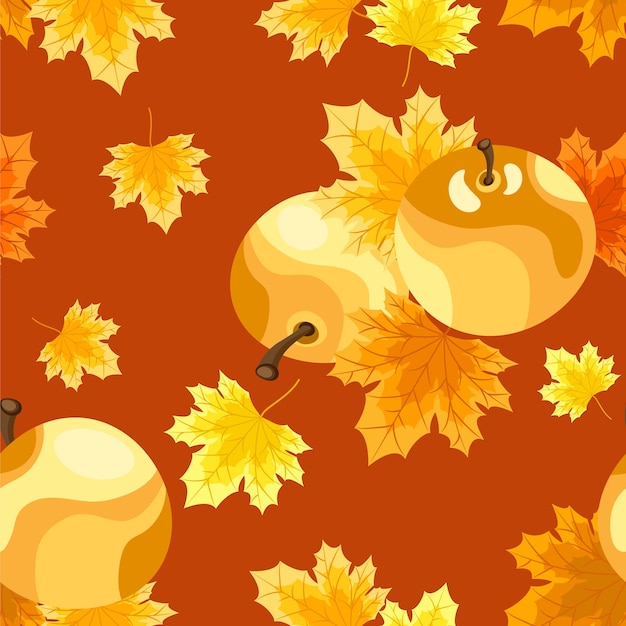 Autumn floral seamless pattern.