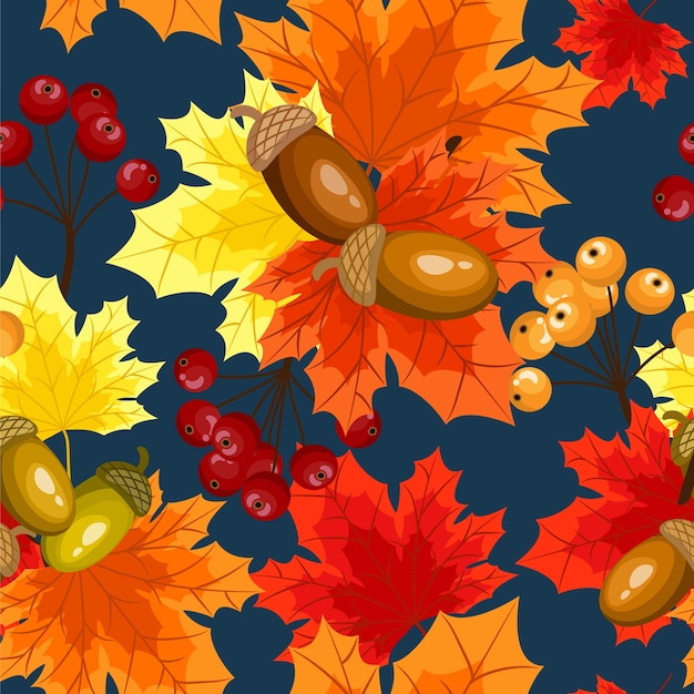 Autumn floral seamless pattern.