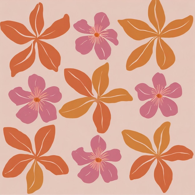 Vector autumn flowers pattern 2