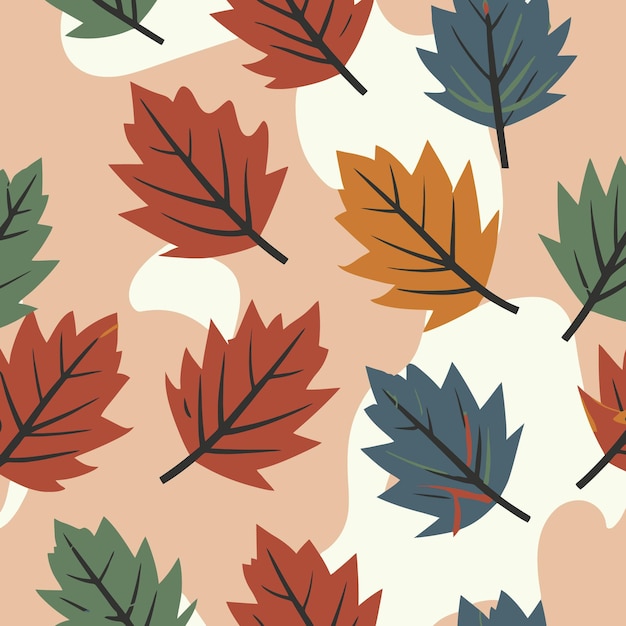 Autumn foliage seamless pattern vector illustration plaid seamless autumn pattern