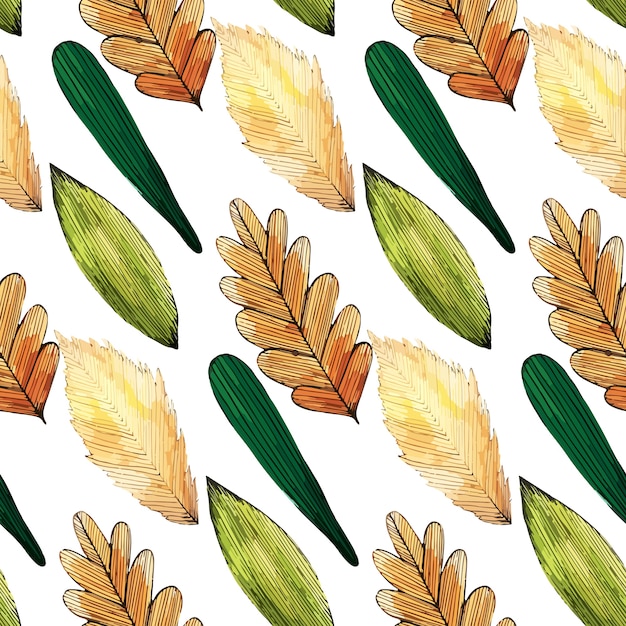 Vector autumn foliage seamless pattern