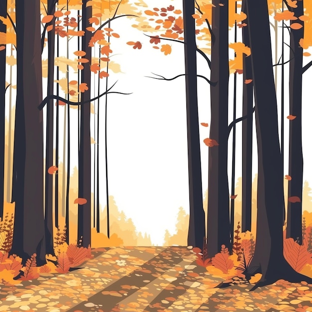 Vector autumn forest 3