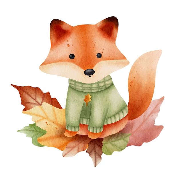 Vector autumn fox