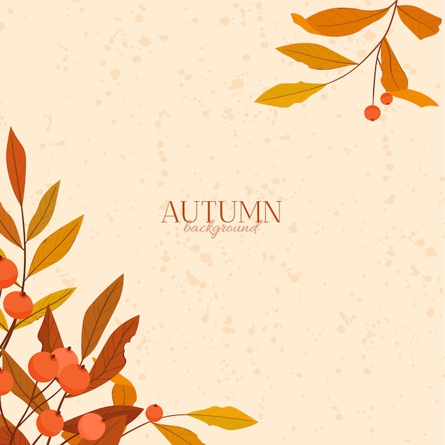 Vector autumn frame with colorful leaves.