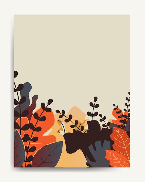 Autumn frame with flora ornament background