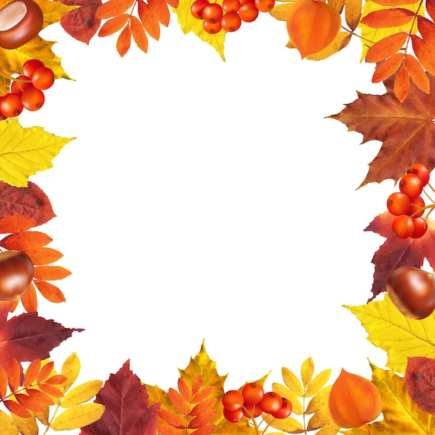 Autumn Frame With Gradient Mesh