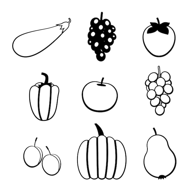 Autumn fruits and vegetables