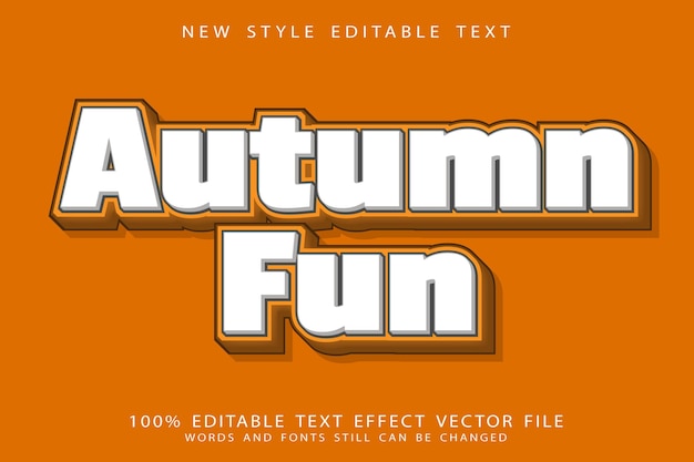 Autumn fun editable text effect emboss modern style