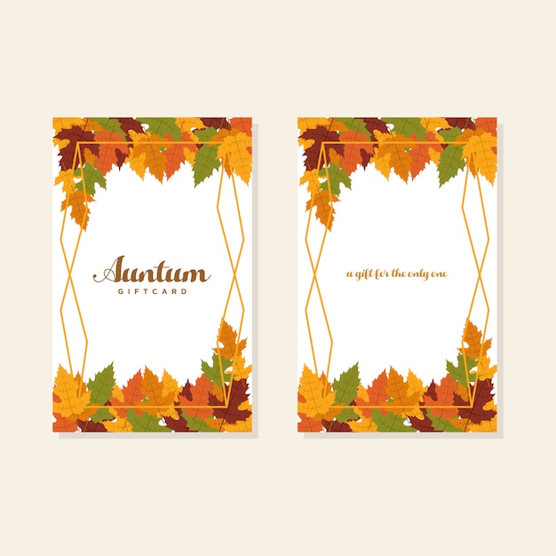 Vector autumn gift card with maple leaves vector stock