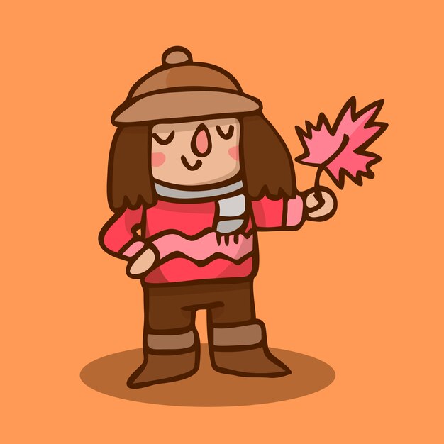 Vector autumn girl