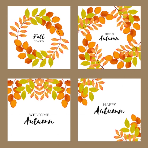 Autumn greeting card collection