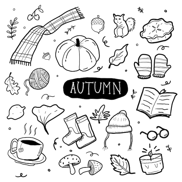 Vector autumn hand drawn doodle