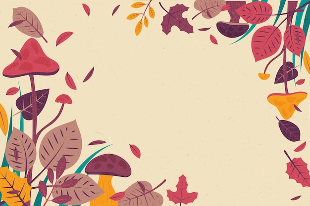Autumn hand drawn flat background