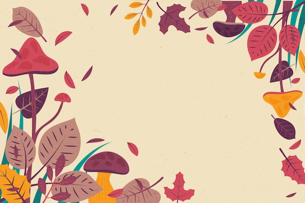 autumn hand drawn flat background