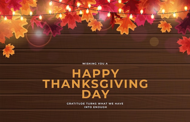 Autumn Happy Thanksgiving Greeting card Vector Illustration