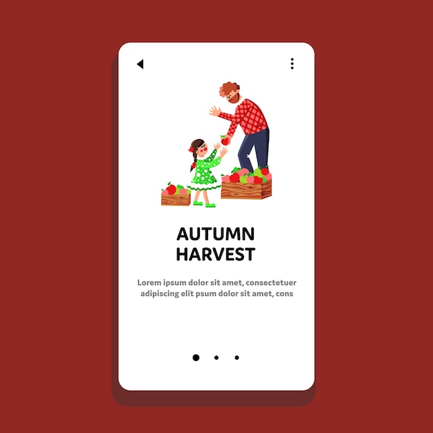 Autumn harvest apples family occupation