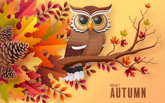 autumn holiday seasonal background with colorful autumn leaves and flowers