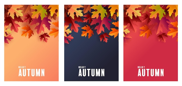 Autumn holiday seasonal background with colorful autumn leaves and flowers