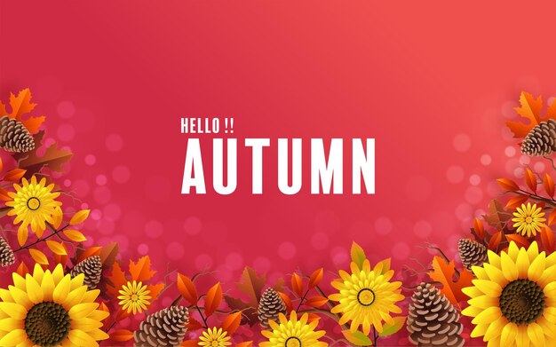 Autumn holiday seasonal background with colorful autumn leaves