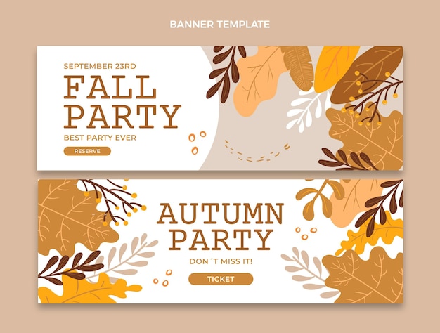 Vector autumn horizontal banners set