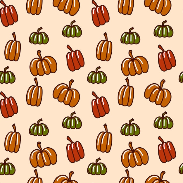 Autumn is a seamless ear ingathering pumpkins pears and apples vector illustration