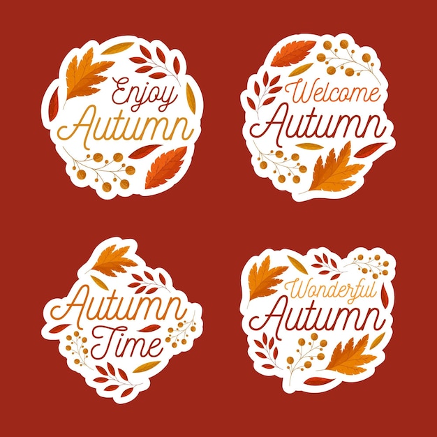 Vector autumn label pack design