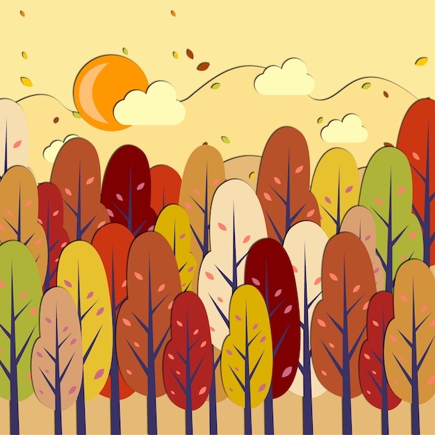 Autumn landscape illustration