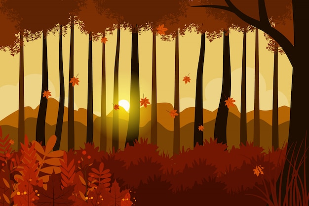 Autumn landscape illustration