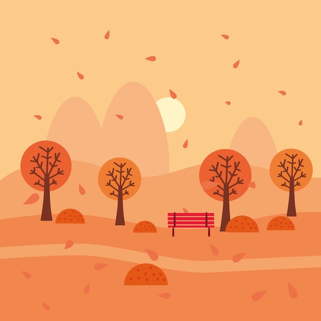 Autumn landscape october month. Minimal trendy style