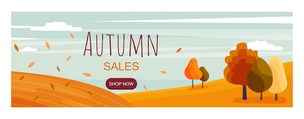 Autumn landscape sale banner