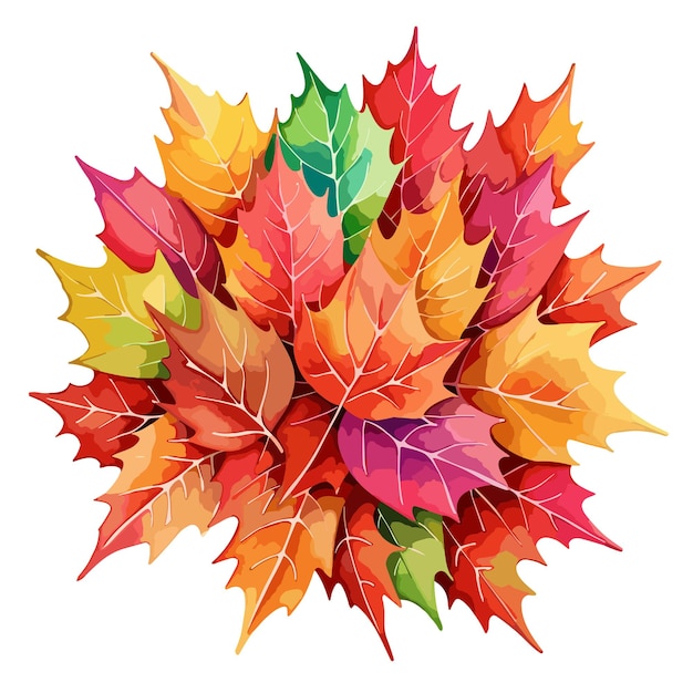 Осенняя листья цветочная иллюстрация