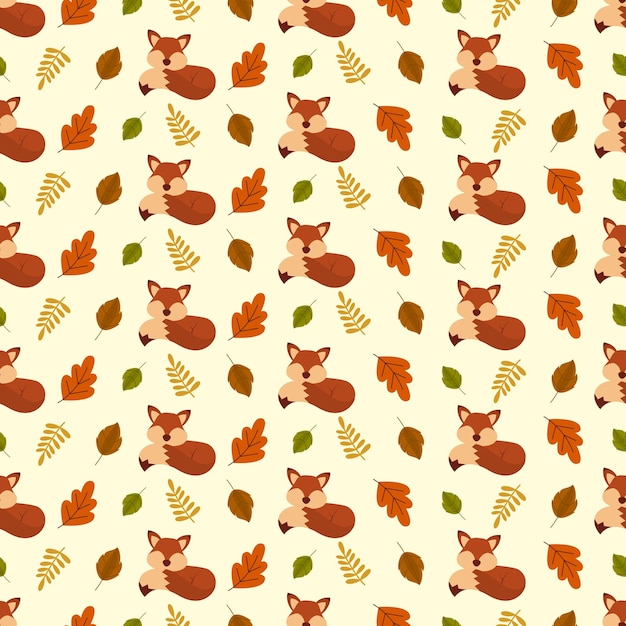 Vector autumn leaf pattern background