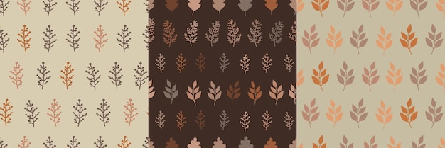 autumn leaf patterns in set