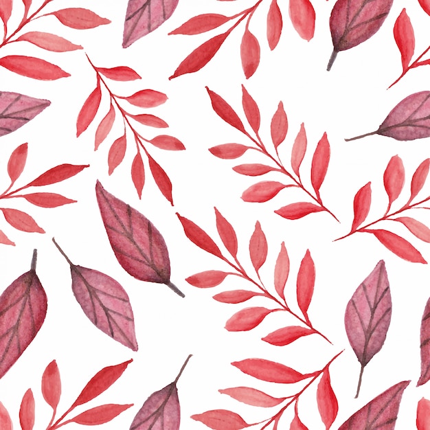 Vector autumn leaf seamless pattern watercolor style