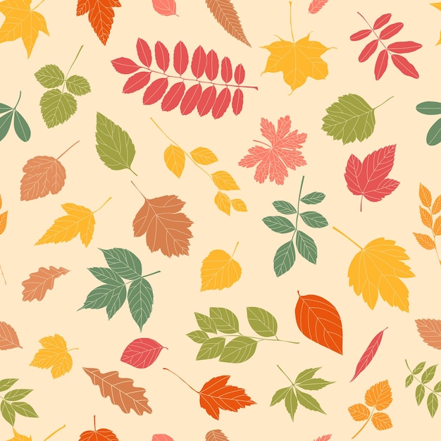Premium Vector | Autumn leaf seamless pattern