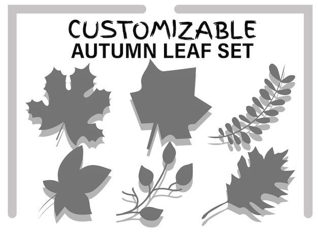 Vector autumn leaf set with stylist design unique aesthetics and negative space
