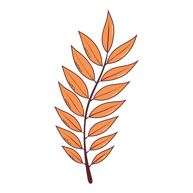 Autumn leaf Vector illustration in hand drawn style