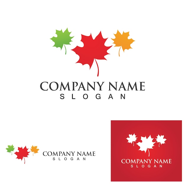 Autumn leaf vector logo and symbol icon