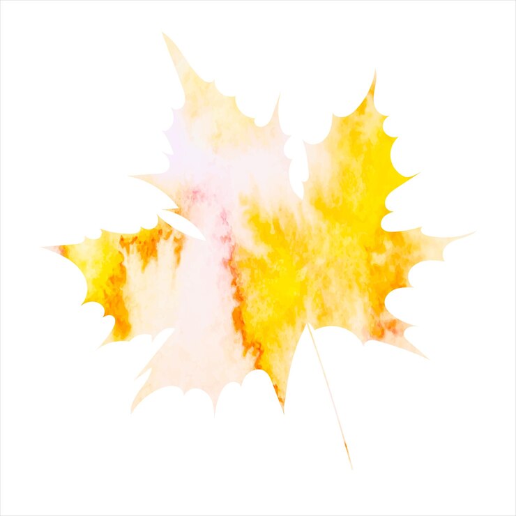 वेक्टर autumn leaf watercolor yellow silhouette isolated vector