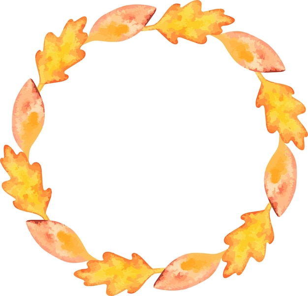 Autumn leaf wreath Place for text